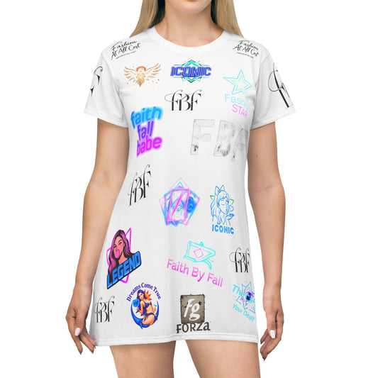 Trendy Graphic T-Shirt Dress, Fashion Star, Casual Summer Wear, Cute Outfit for Teens, Stylish Gift for Birthdays, Festivals, Everyday Use
