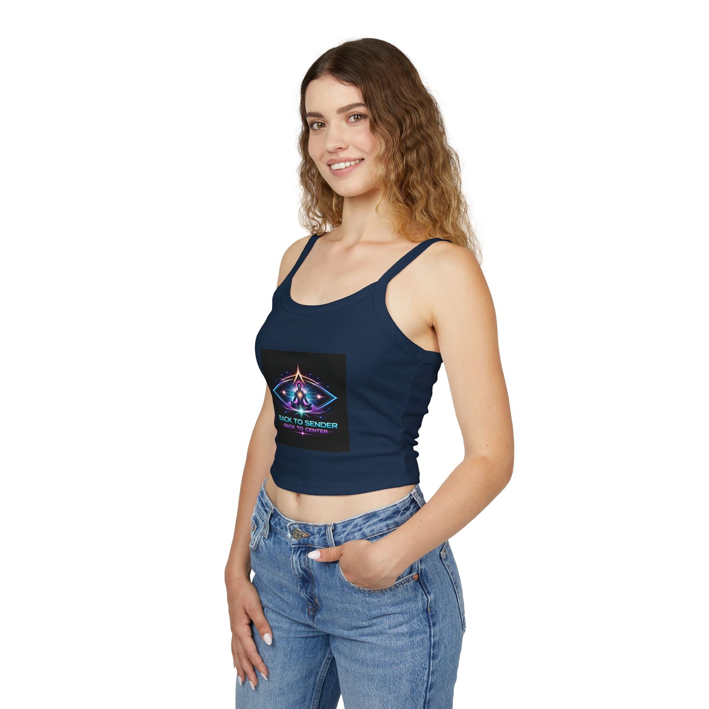 Spaghetti Tank - "Back to Sender, Back to Center" Mystic Chakra Design