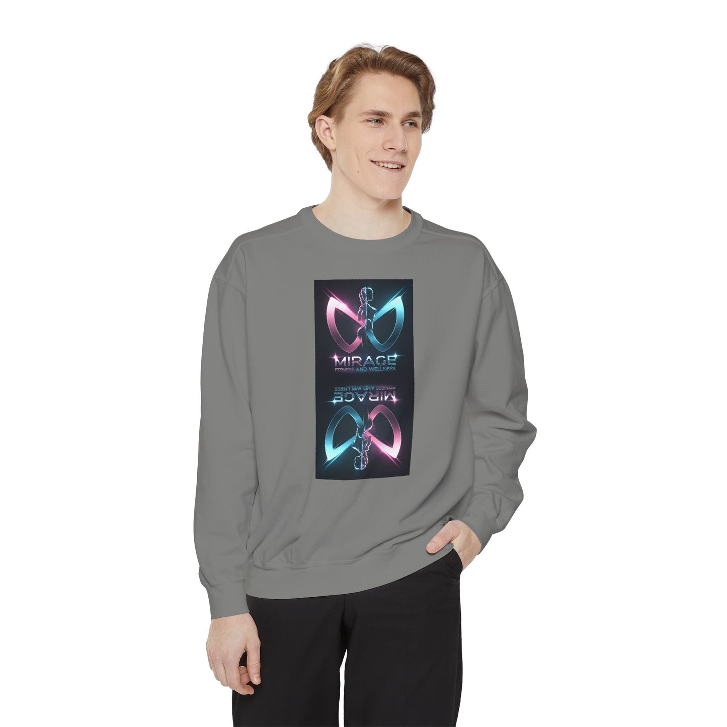 Retro Neon Mirage Sweatshirt — 'Mirage' Vaporwave Graphic Crewneck