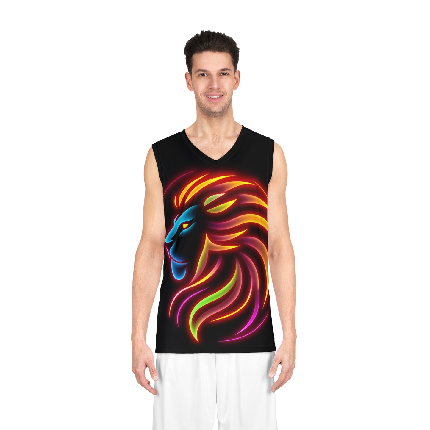 Vibrant Lion Basketball Jersey for Athletes and Fans, Sportswear, Activewear, Gift Idea, Team Spirit Apparel