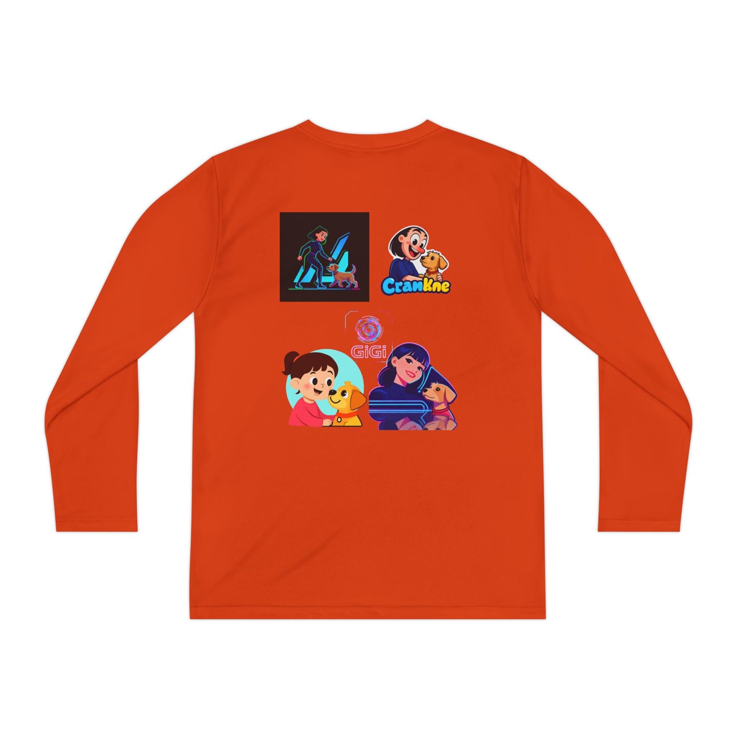 Youth Long Sleeve Tee — Girl Hugging Dog Graphic