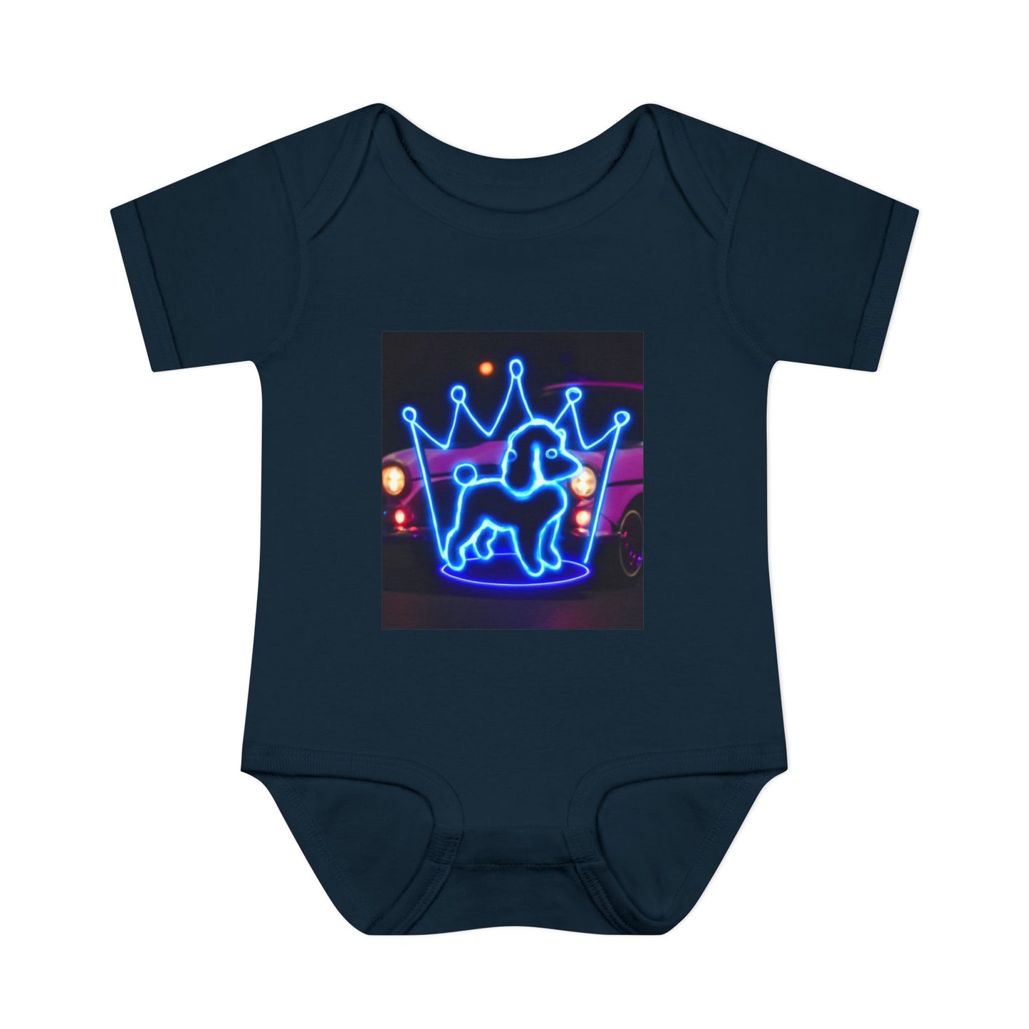 Neon Dog Crown Baby Bodysuit, Cute Infant Outfit, Baby Shower Gift, Newborn Clothes, Pet Lover Apparel, Birthday Gift for Baby