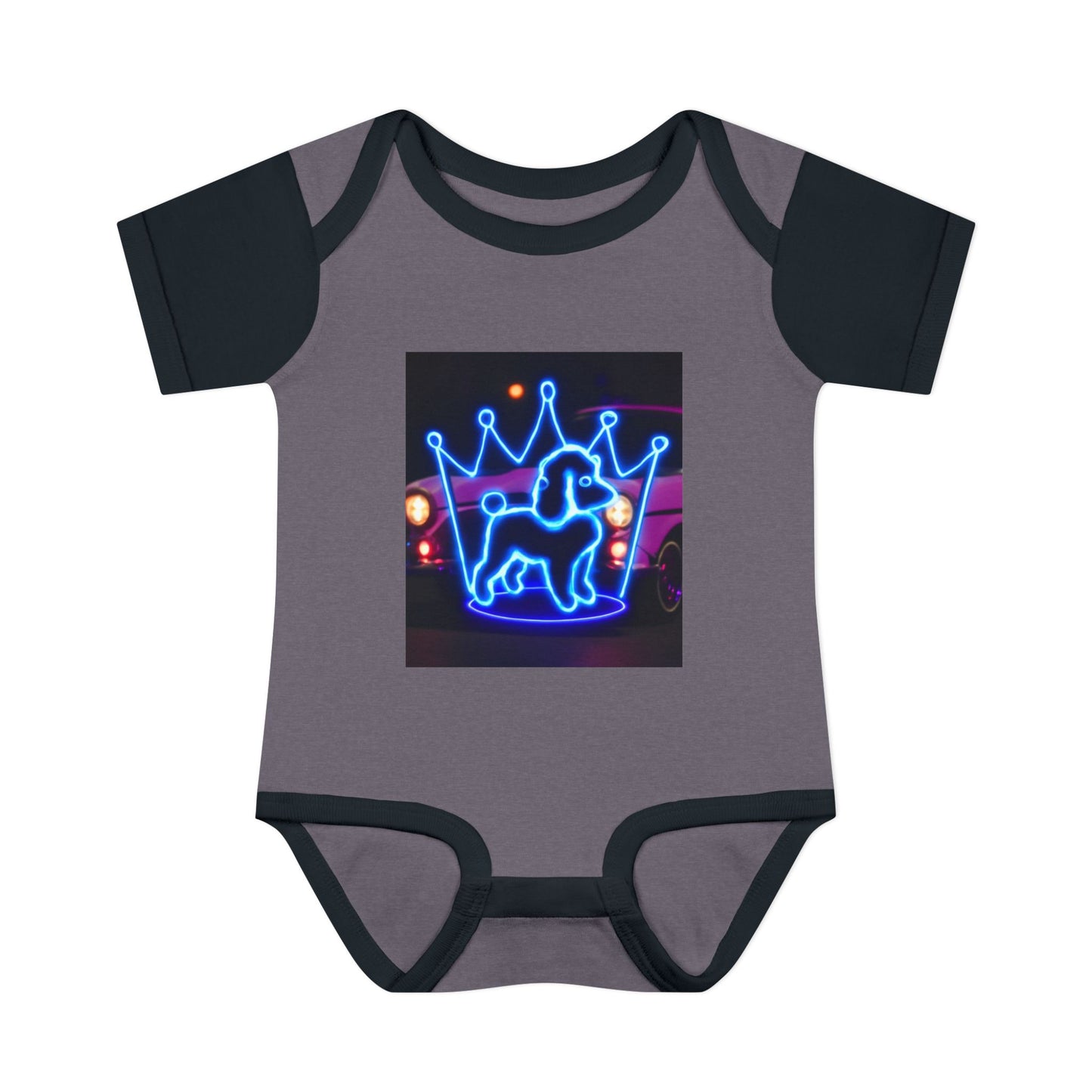Neon Dog Crown Baby Bodysuit, Cute Infant Outfit, Baby Shower Gift, Newborn Clothes, Pet Lover Apparel, Birthday Gift for Baby