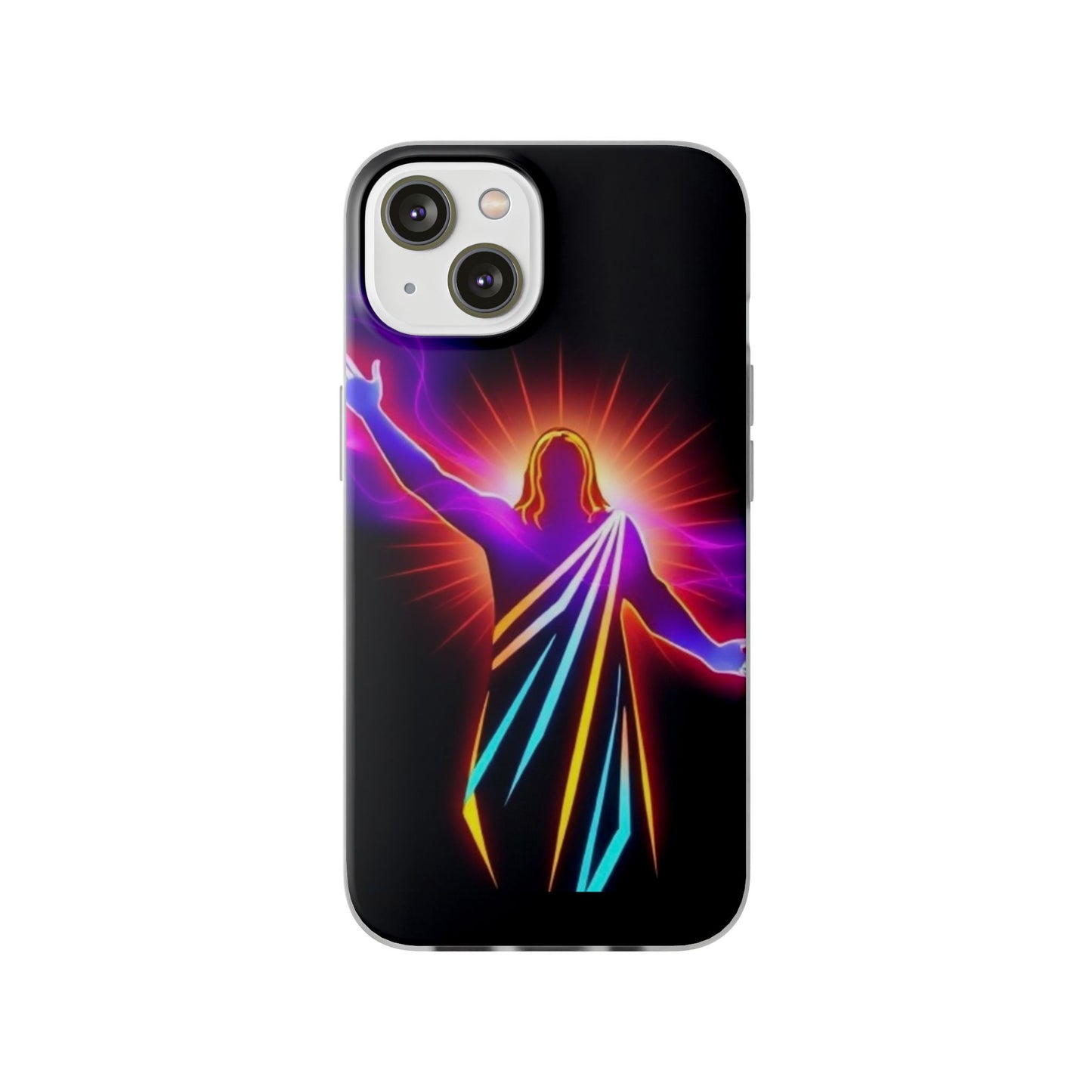 Inspirational Jesus Flexi Case - Colorful Phone Cover for Spiritual Connection