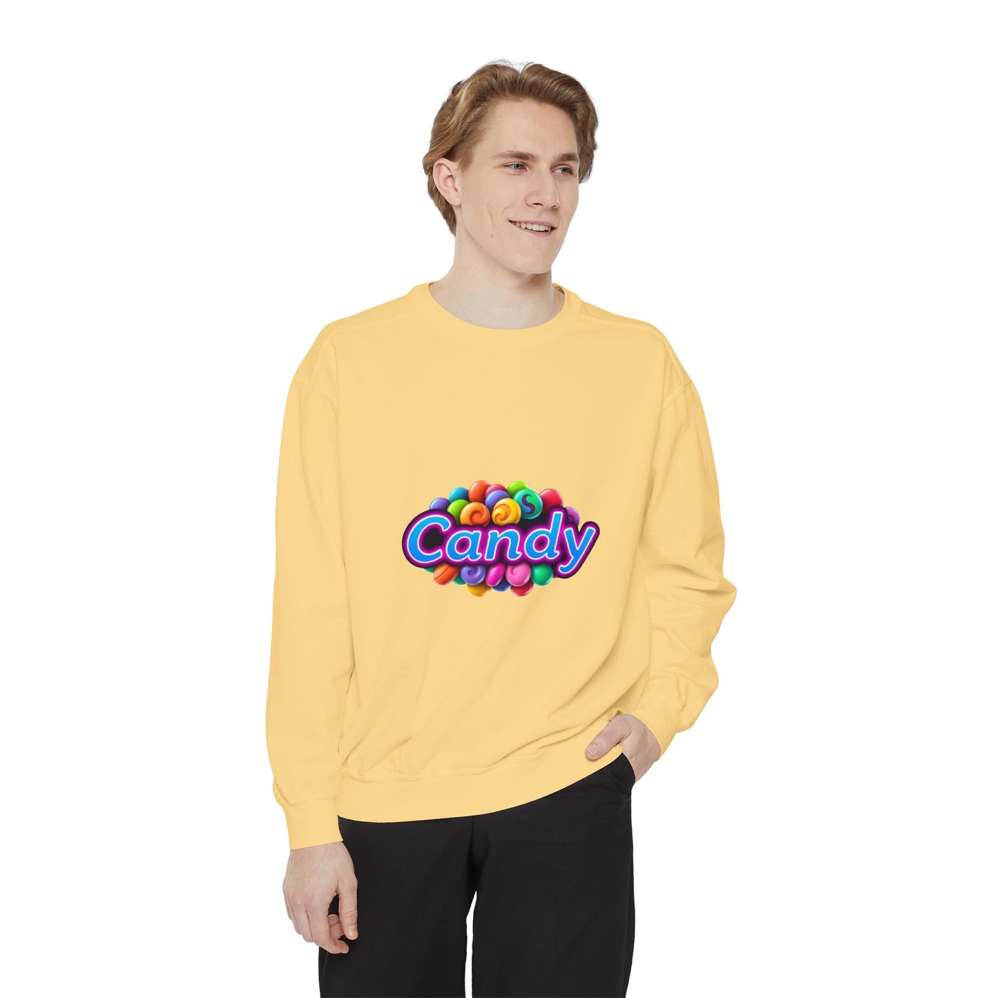 Candy-Themed Unisex Garment-Dyed Sweatshirt - Nostalgic Apparel for Sweet Lovers, Cozy Casual Wear, Gift for Candy Lovers, Colorful [...]