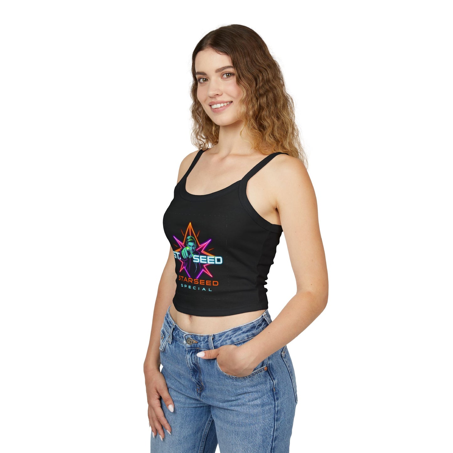 Starseed Graphic Tank Top, Women's Spaghetti Strap Top, Boho Style, Festival Attire, Summer Fashion, Gift for Her