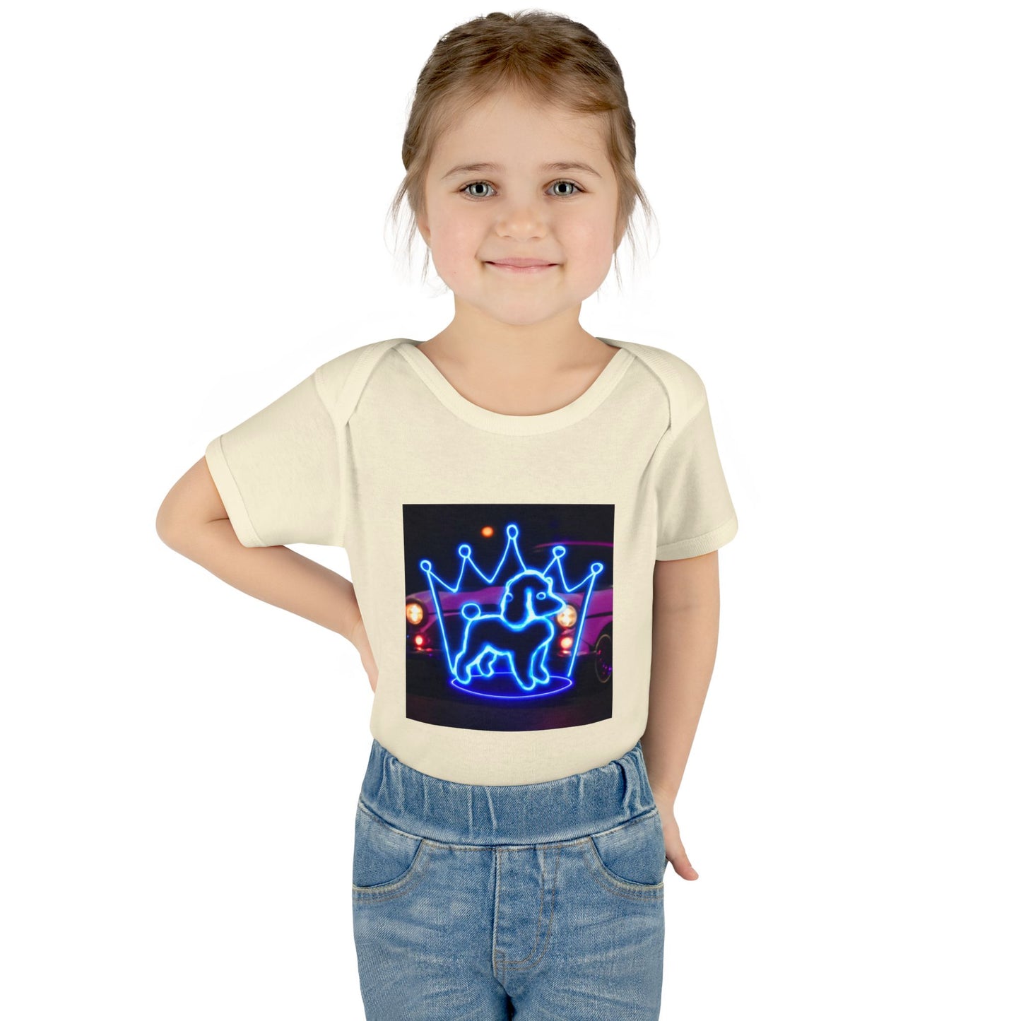 Neon Dog Crown Baby Bodysuit, Cute Infant Outfit, Baby Shower Gift, Newborn Clothes, Pet Lover Apparel, Birthday Gift for Baby