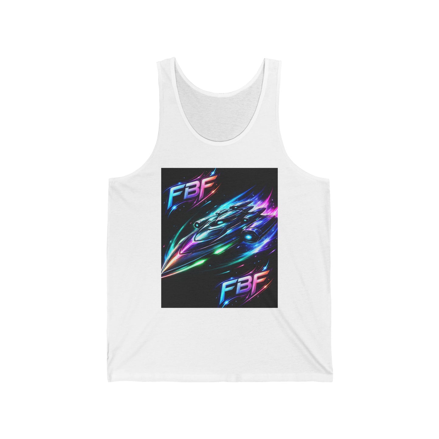 Retro Neon Racing Tank Top — FBF & Battleship Gamer Graphic