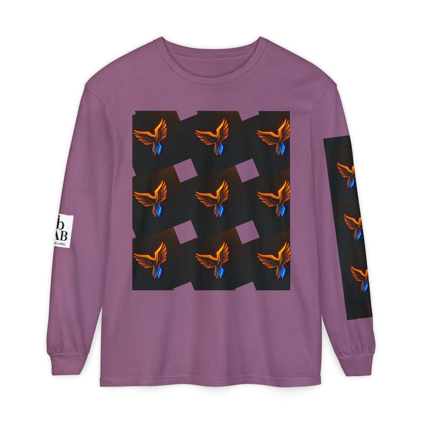 Vibrant Long Sleeve T-Shirt with Phoenix Design - Casual Wear for Bird Lovers, Gifts, Unique Fashion, Everyday Style, Unisex Apparel