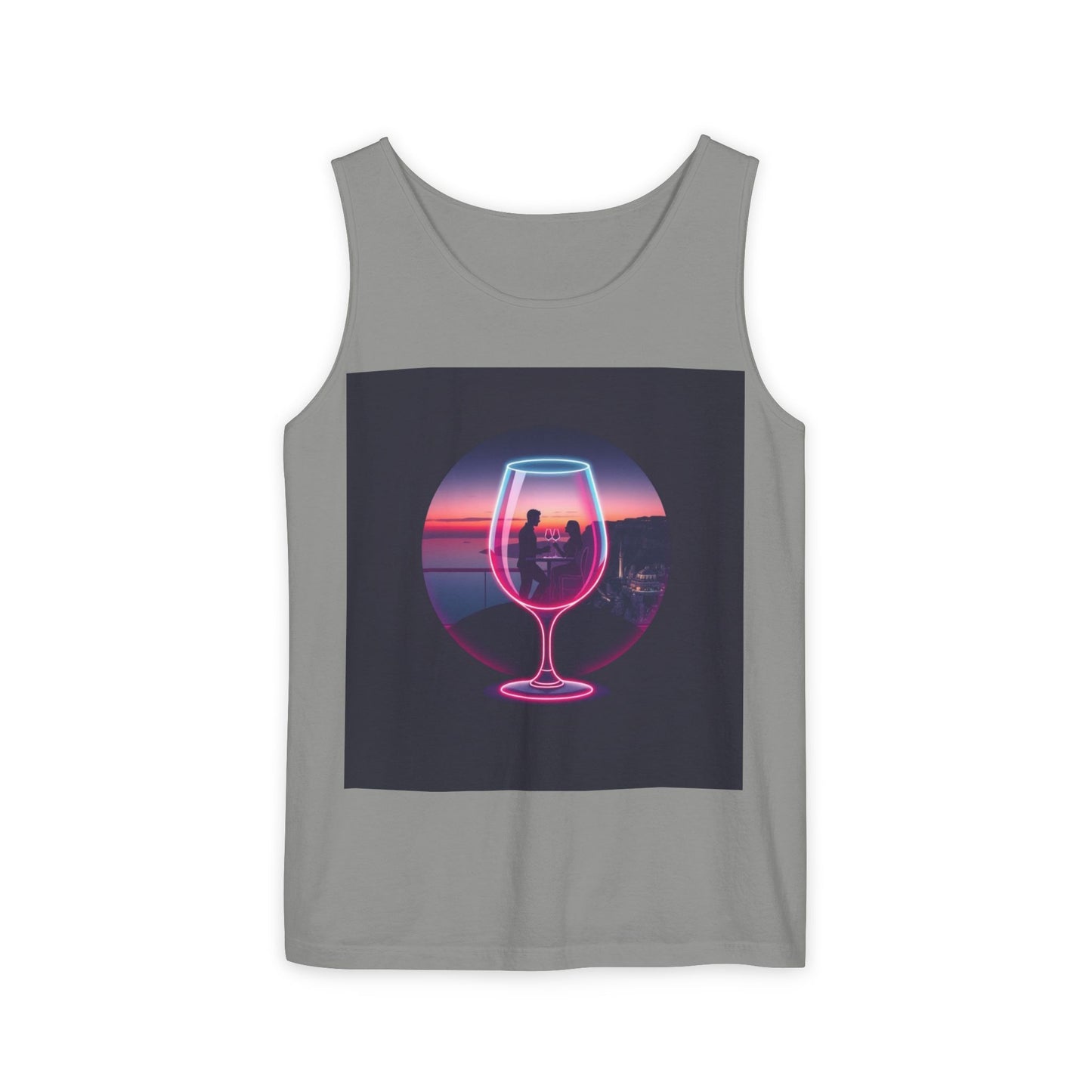 Sunset Vibes Tank Top, Casual Summer Wear, Beach Apparel, Wine Lover Gift, Travel Fashion