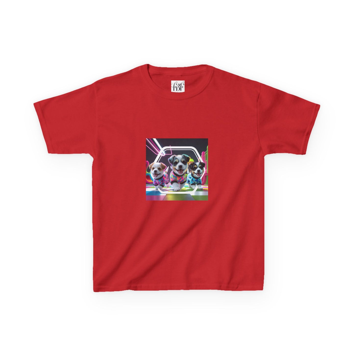 Colorful Dog-Themed Kids Tee - 'Unity Fun' Design