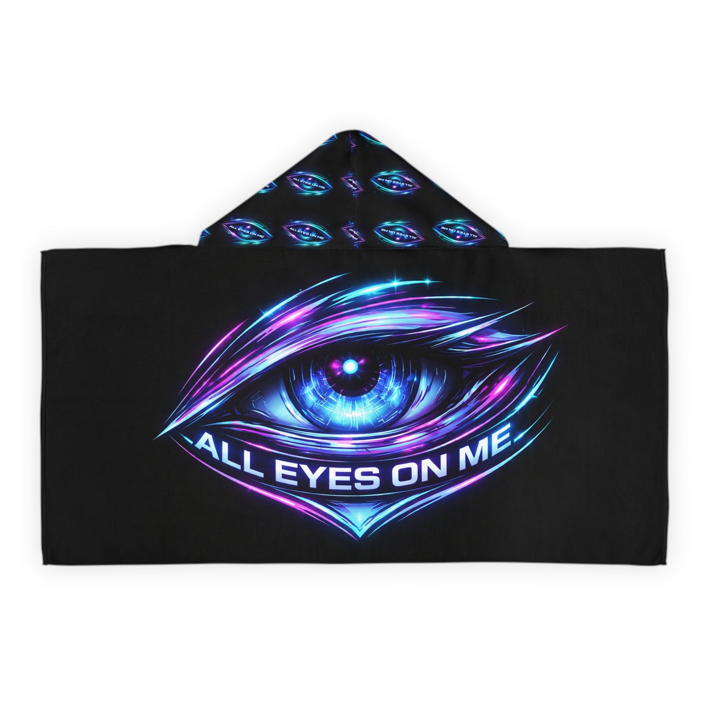 All Eyes On Me Youth Hooded Towel — Neon Galaxy Eye Beach & Pool Cover-Up