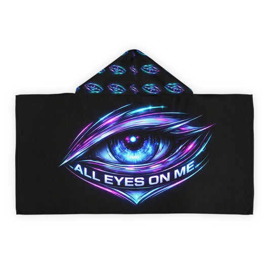 All Eyes On Me Youth Hooded Towel — Neon Galaxy Eye Beach & Pool Cover-Up