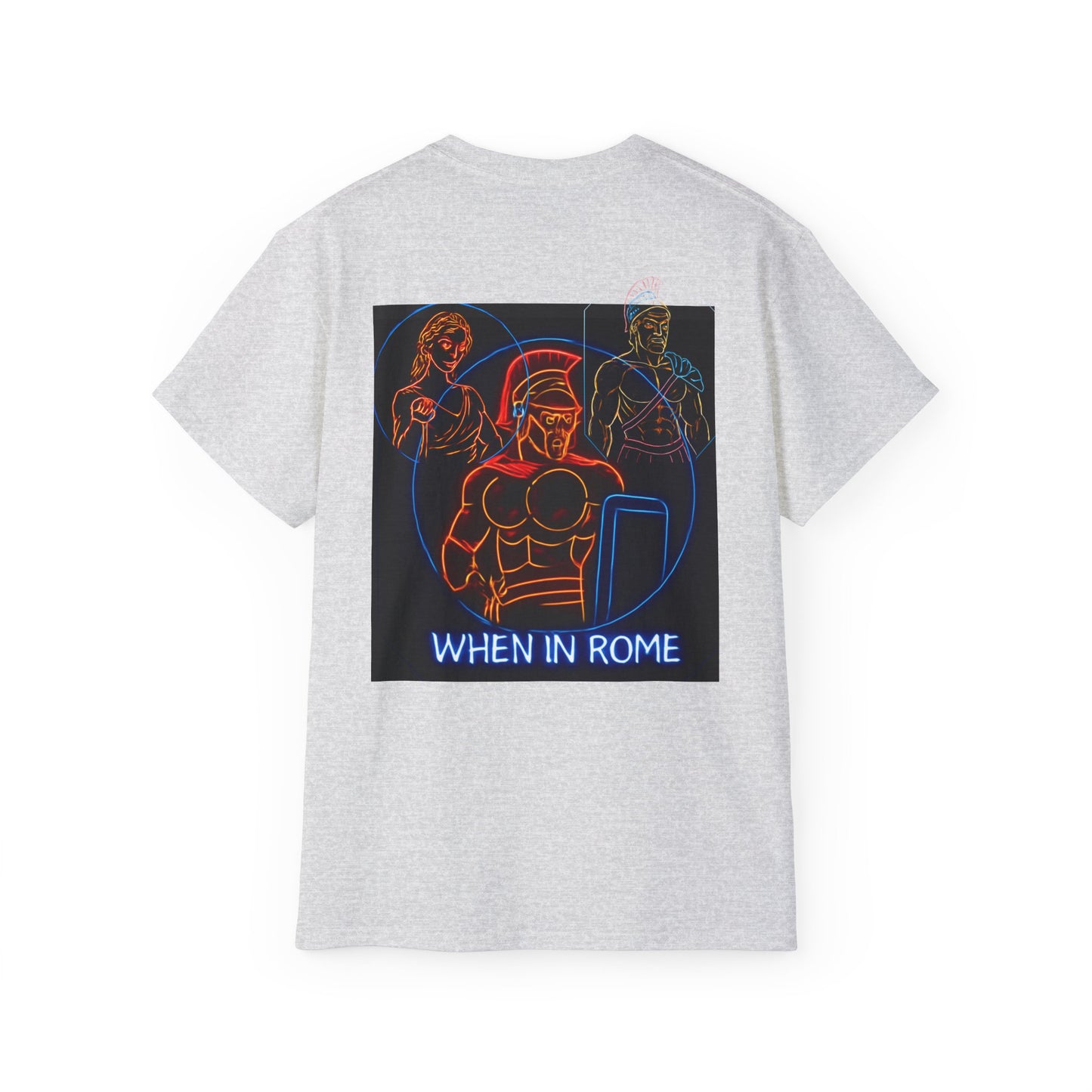 When in Rome Neon Graphic Tee - Roman Gladiator & Colosseum Vintage Style