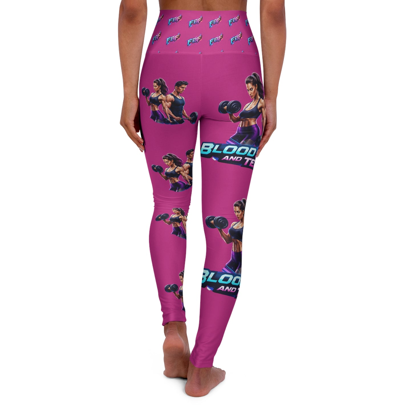 Blood, Sweat and Tears High-Waist Yoga Leggings — Motivational Workout Print
