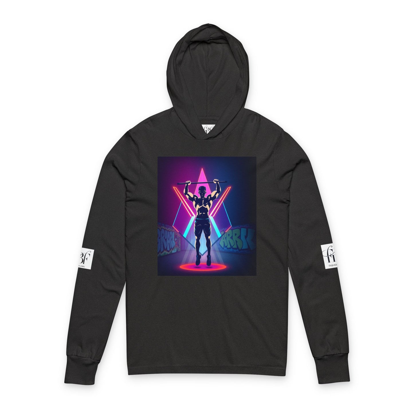 Vibrant Graphic Unisex Hooded Long Sleeve Tee - Fitness and Style Fusion