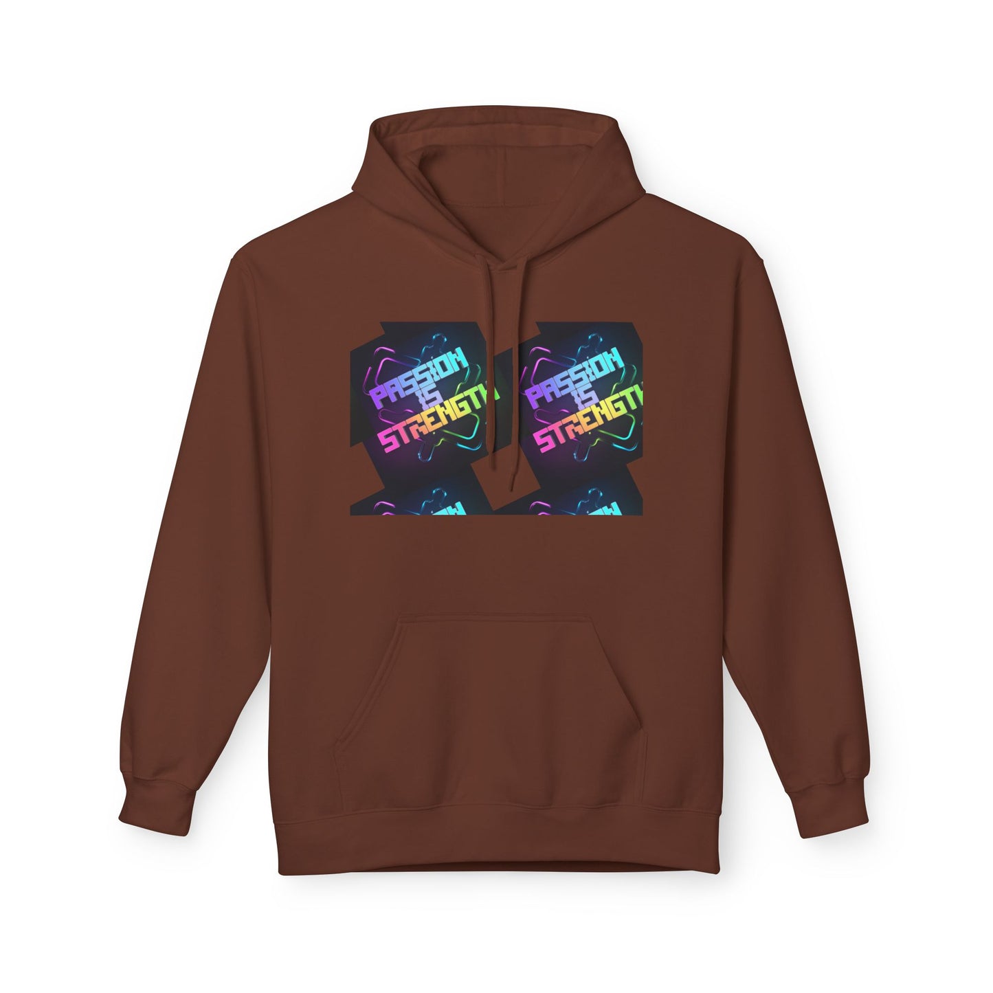 Passion is Strength Graphic Hoodie — Retro Rainbow Tombstone Design