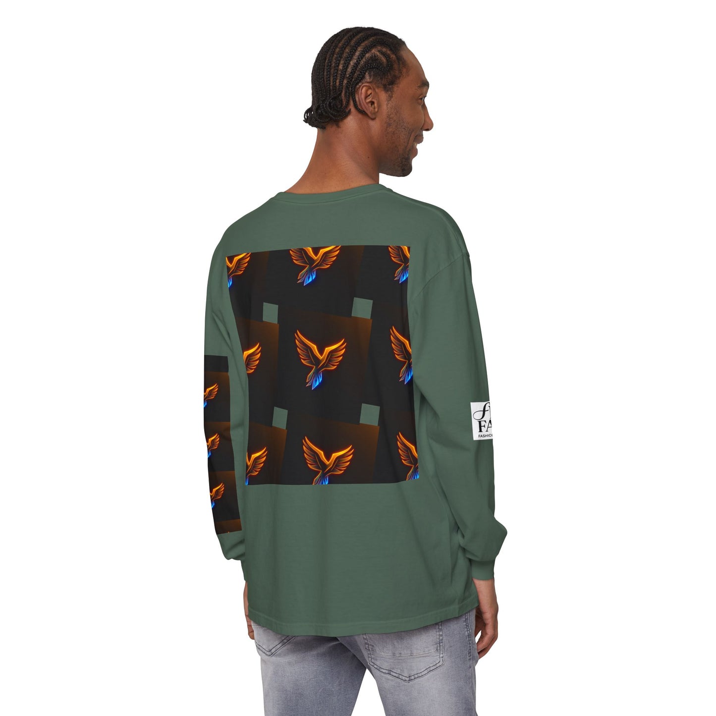 Vibrant Long Sleeve T-Shirt with Phoenix Design - Casual Wear for Bird Lovers, Gifts, Unique Fashion, Everyday Style, Unisex Apparel