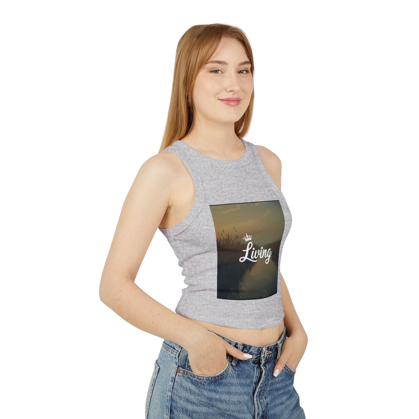Women's Stylish Micro Rib Racer Tank Top - Summer Vibes, Living Life, Perfect for Festivals & Beach Days, Casual Wear, Gift Idea