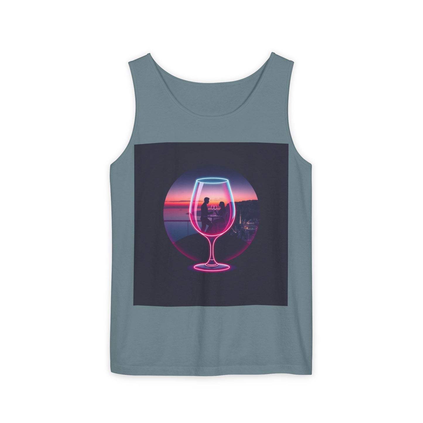 Sunset Vibes Tank Top, Casual Summer Wear, Beach Apparel, Wine Lover Gift, Travel Fashion