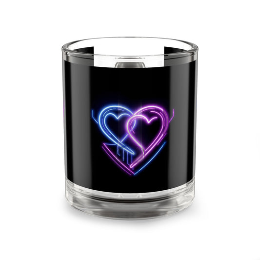 Neon Heart Glass Mug, 10oz, Stylish Coffee Cup, Love Gift, Valentine's Day, Couple's Mug