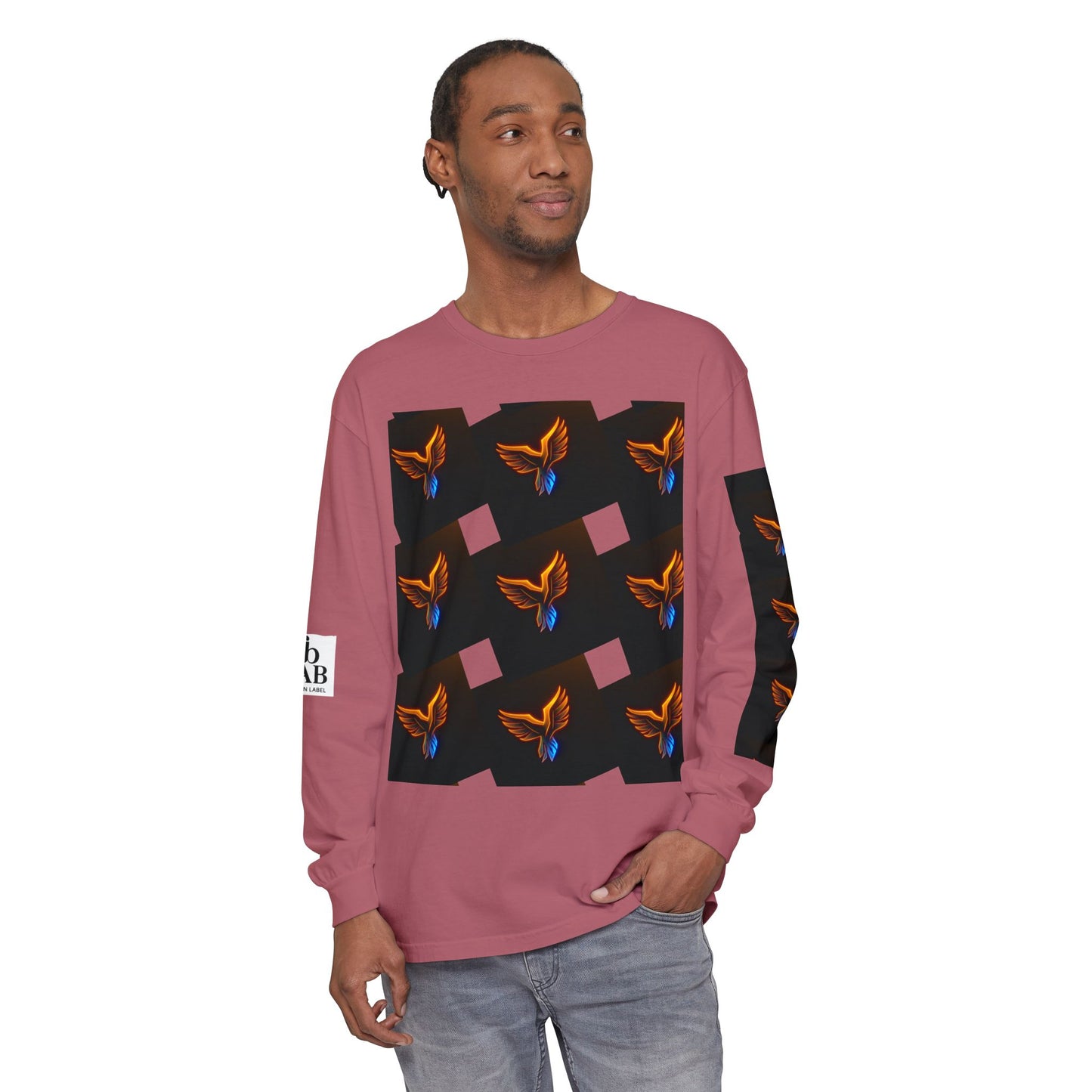 Vibrant Long Sleeve T-Shirt with Phoenix Design - Casual Wear for Bird Lovers, Gifts, Unique Fashion, Everyday Style, Unisex Apparel