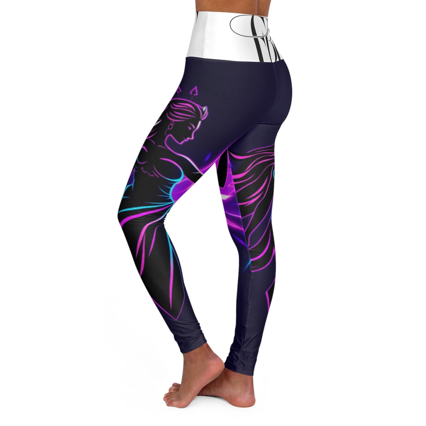 High Waisted Yoga Leggings with Neon Design, Activewear, Fitness Leggings, Workout Pants, Gift for Yogis, Dance Leggings