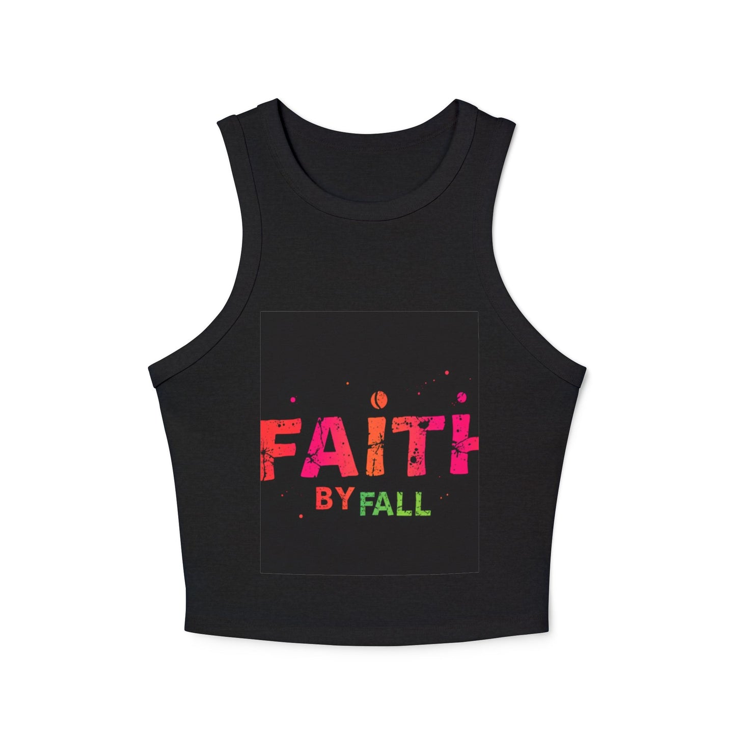 Women's Micro Rib Racer Tank Top - Faith by Fall Design, Casual Summer Wear, Fitness Top, Gift for Her, Trendy Fashion