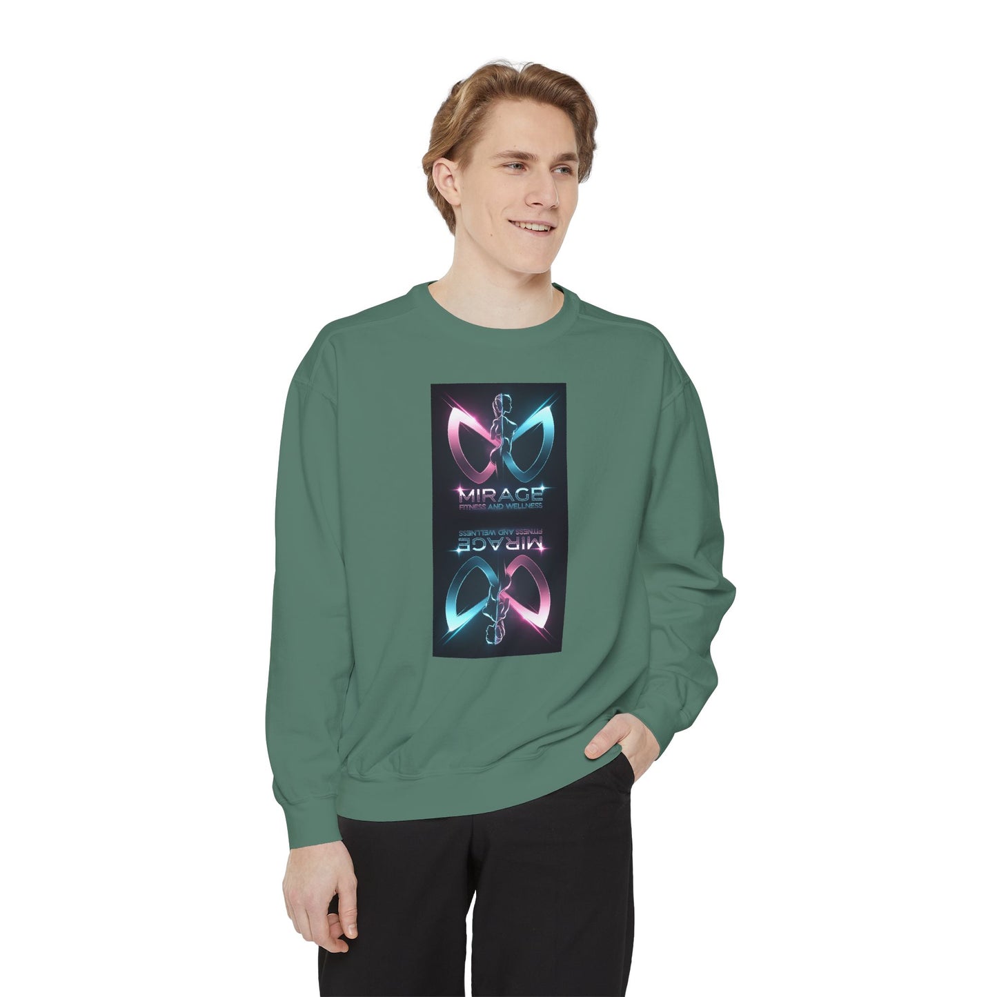 Retro Neon Mirage Sweatshirt — 'Mirage' Vaporwave Graphic Crewneck