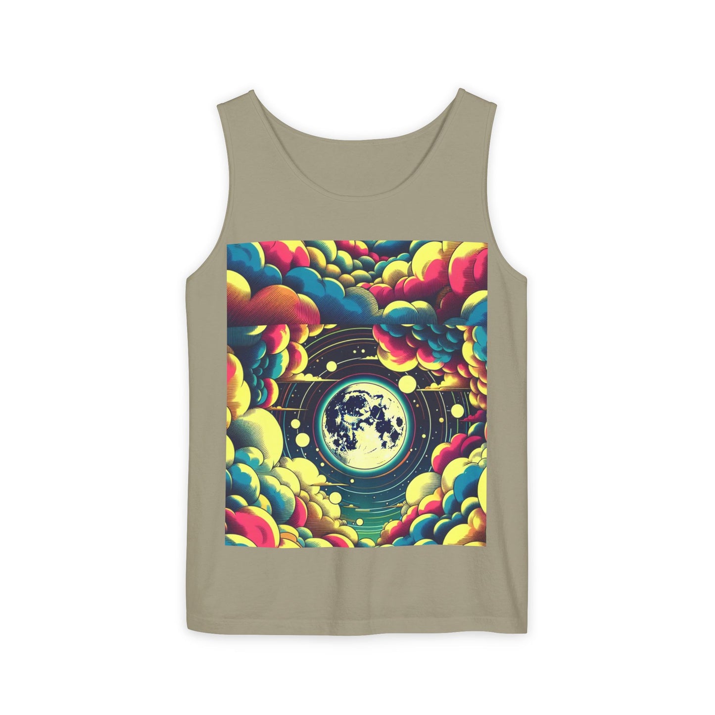 Vibrant Art Tank Top, Colorful Summer Tee, Graphic Beachwear, Boho Casual Top, Unique Gift for Art Lovers, Festival Attire