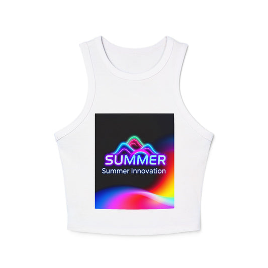 Stylish Summer Racer Tank Top, Trendy Crop Top, Fashionable Sleeveless Shirt, Summer Vibes, Women's Casual Wear, Gift for Her