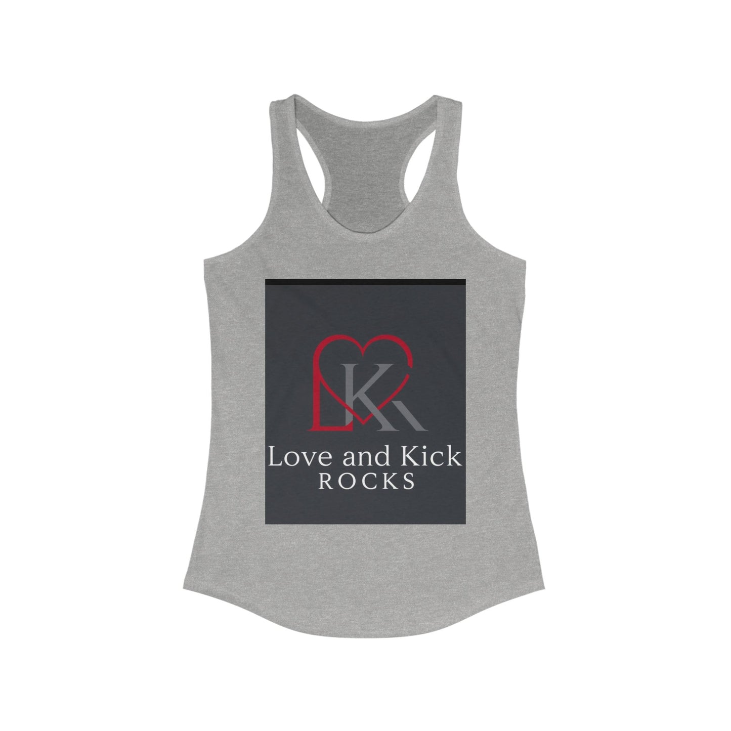 Love and Kick Rocks Racerback Tank, Women's Fitness Top, Workout Apparel, Summer Top, Casual Wear, Gift for Her