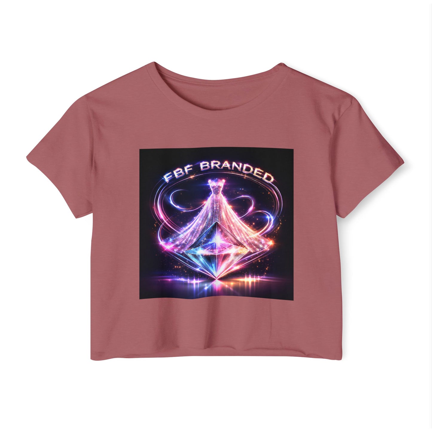 Festival Glow Crop Top — Neon 'FBF Branded' Rave Graphic