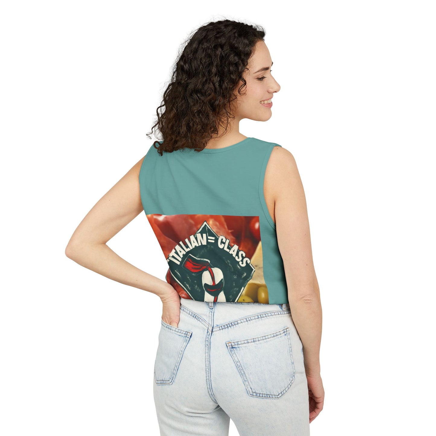 Italian Class Unisex Garment-Dyed Tank Top, Casual Summer Wear, Italian Heritage Gift, Foodie Apparel, Vacation Top