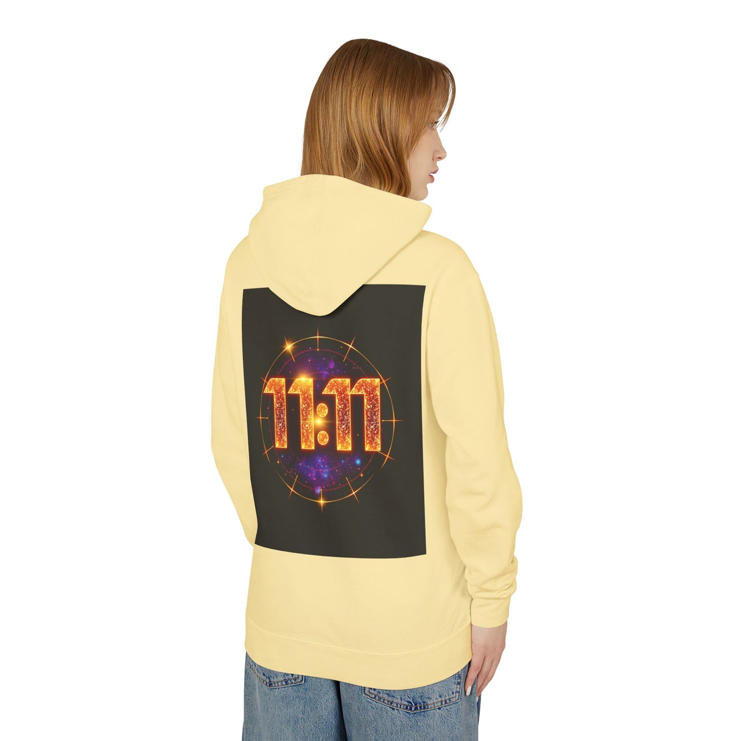 Glow-in-the-Dark Unisex Hoodie - Perfect for Magical Moments, Meditation, Gift for Dreamers, 11:11 Celebration, Trendy Fall Fashion