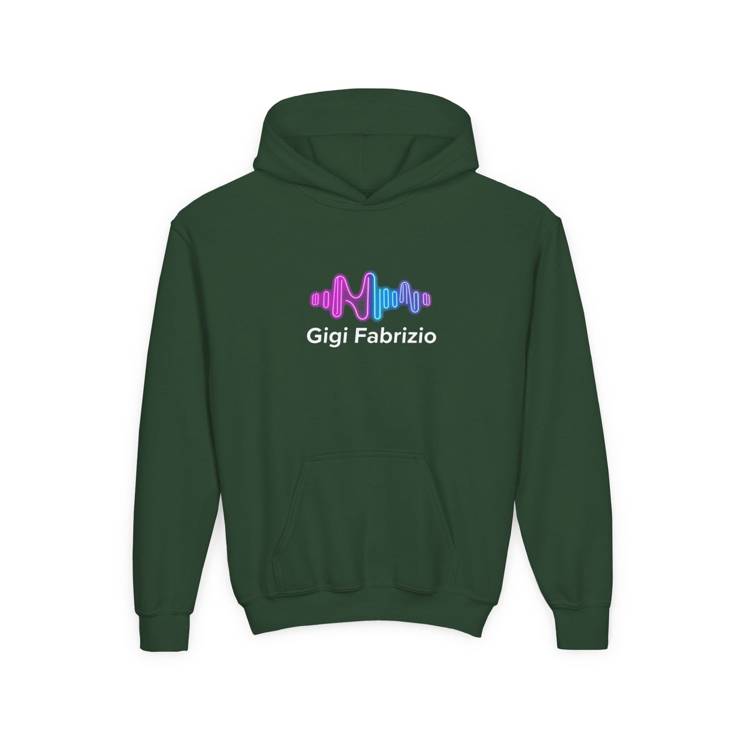 Youth Hoodie with Pastel Soundwave & FBF Back Print – Cute Music Graphic Pullover