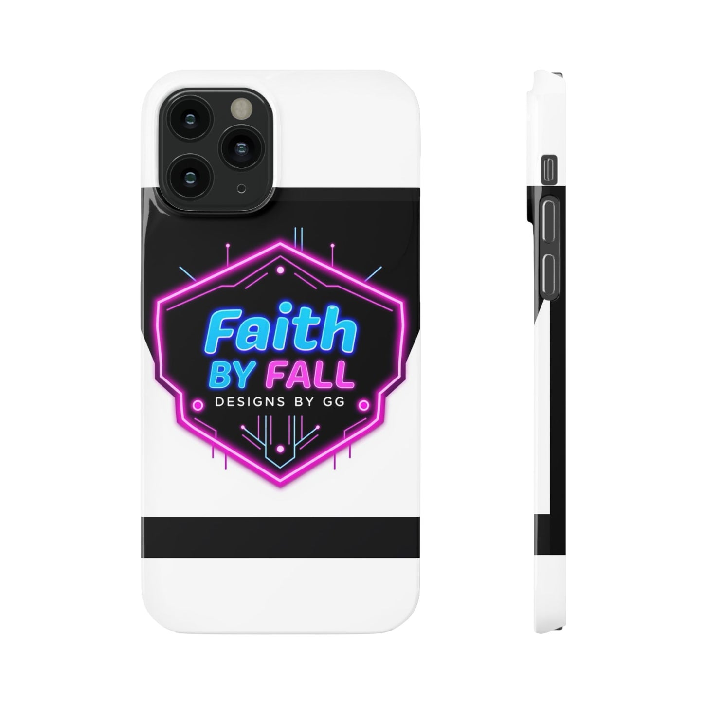 Faith by Fall Slim Phone Case - Neon Design for Tech Enthusiasts