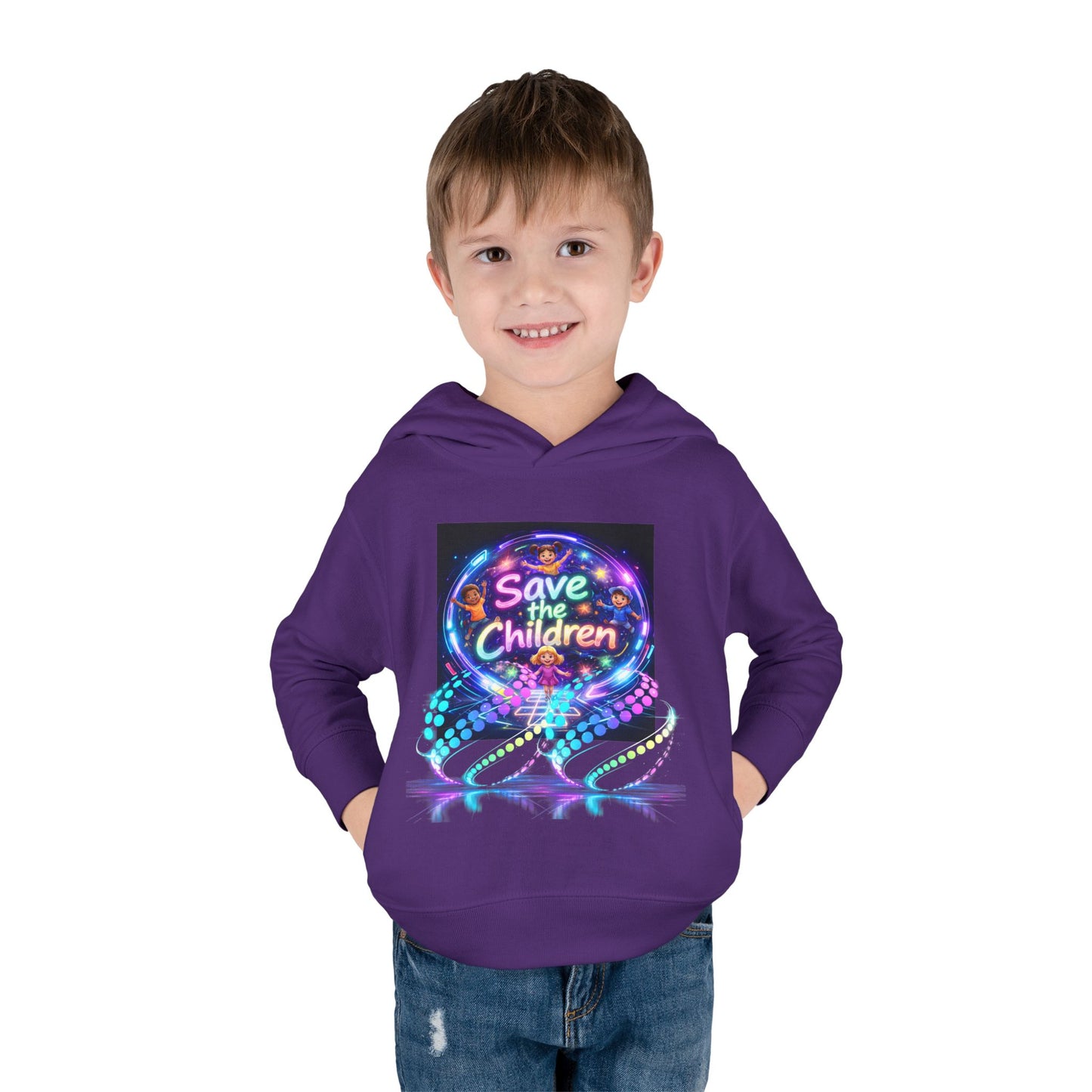 Save the Children Toddler Hoodie — Colorful Neon FBF Charity Pullover