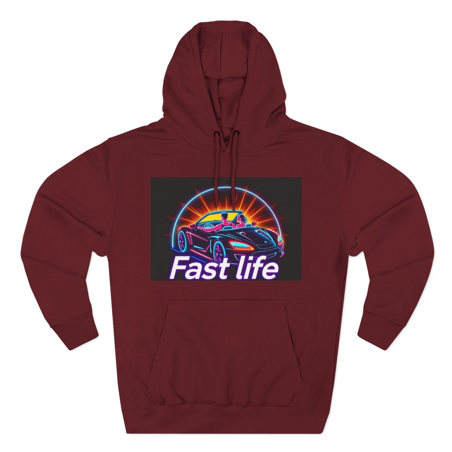 Fast Life Fleece Hoodie for Car Enthusiasts