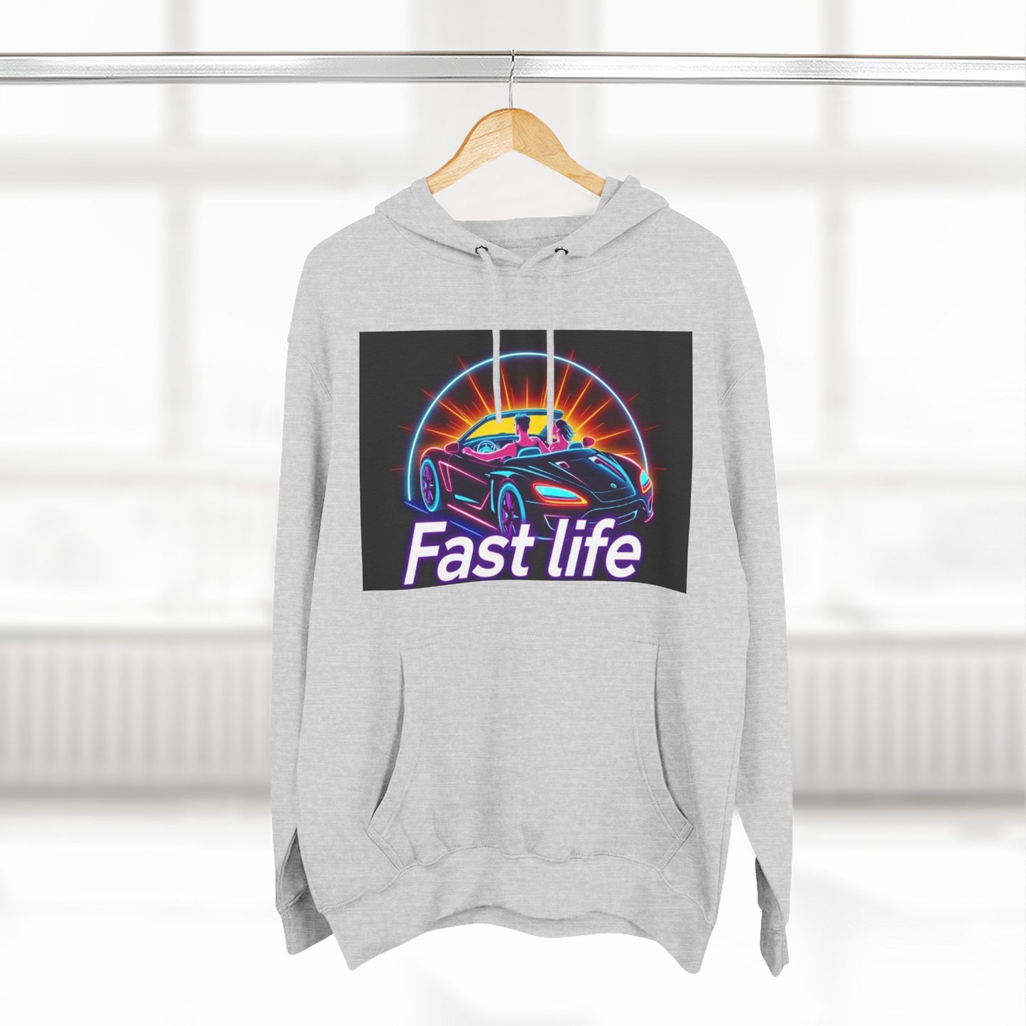 Fast Life Fleece Hoodie for Car Enthusiasts