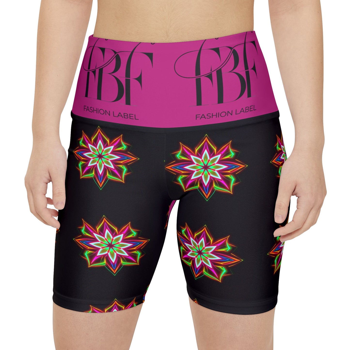 Vibrant Floral Print Women's Workout Shorts, Athletic Leggings, Gym Wear, Yoga Shorts, Fashion Fitness Apparel