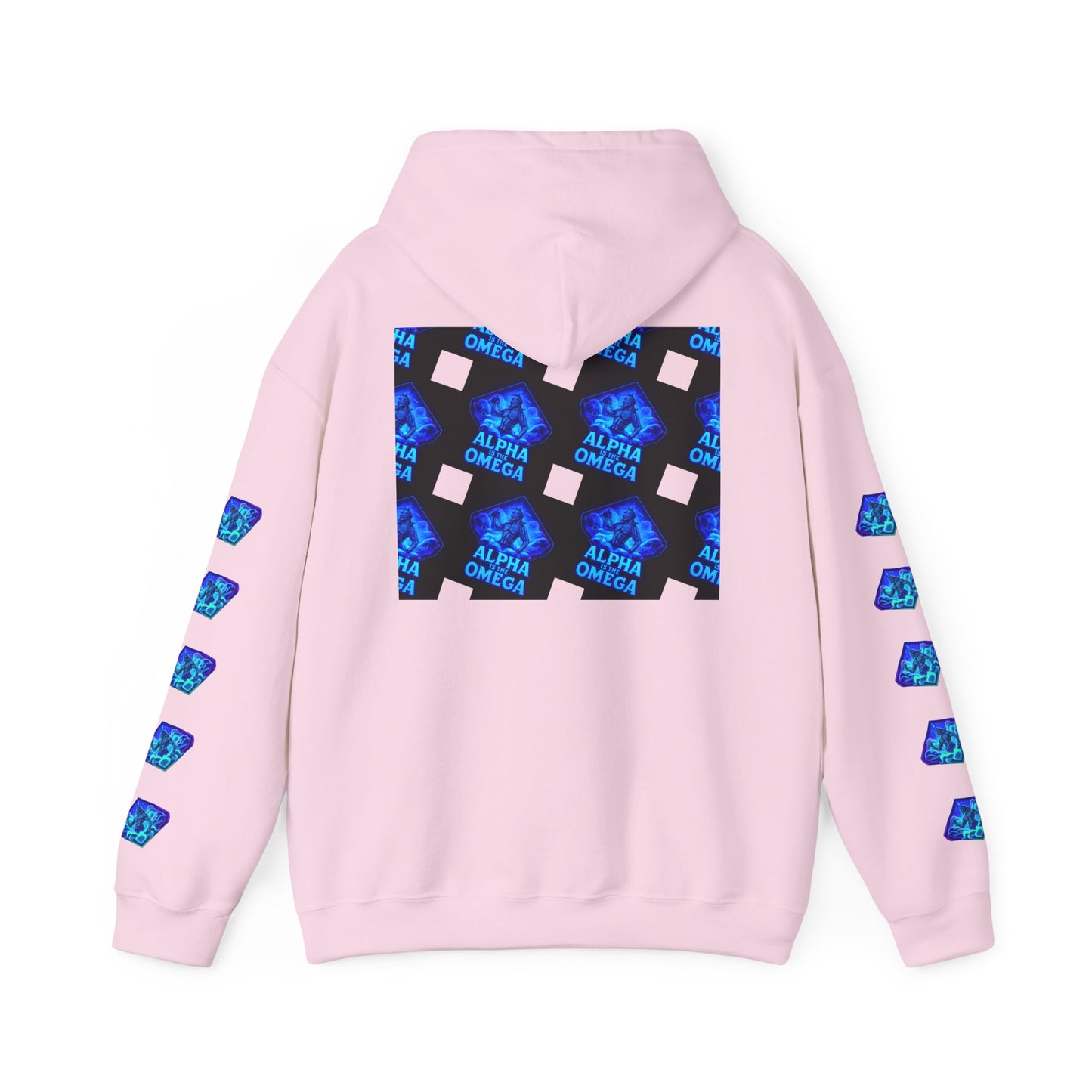 Alpha is the Omega Graphic Hoodie — Blue Retro Logo Pullover