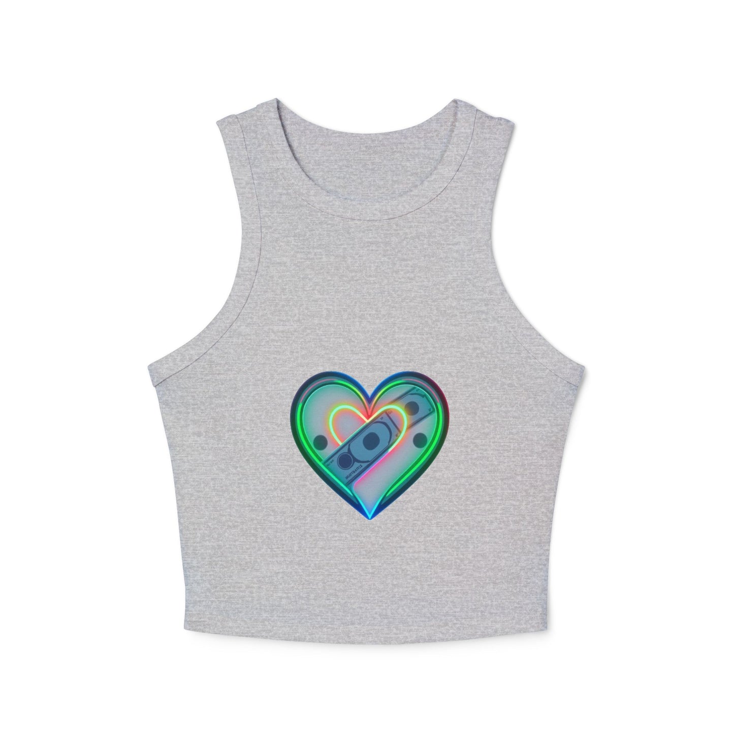 Colorful Heart & Motivational Racer Tank Top, Summer Top, Workout Gear, Fitness Apparel, Inspirational Gift, Casual Fashion