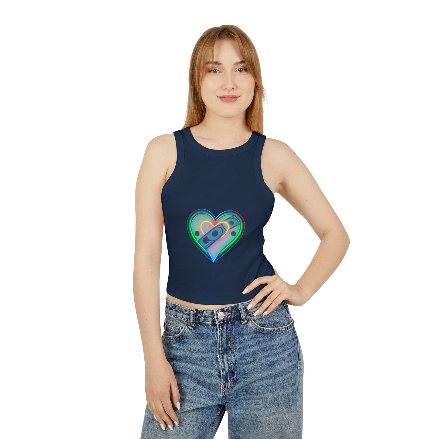 Colorful Heart & Motivational Racer Tank Top, Summer Top, Workout Gear, Fitness Apparel, Inspirational Gift, Casual Fashion