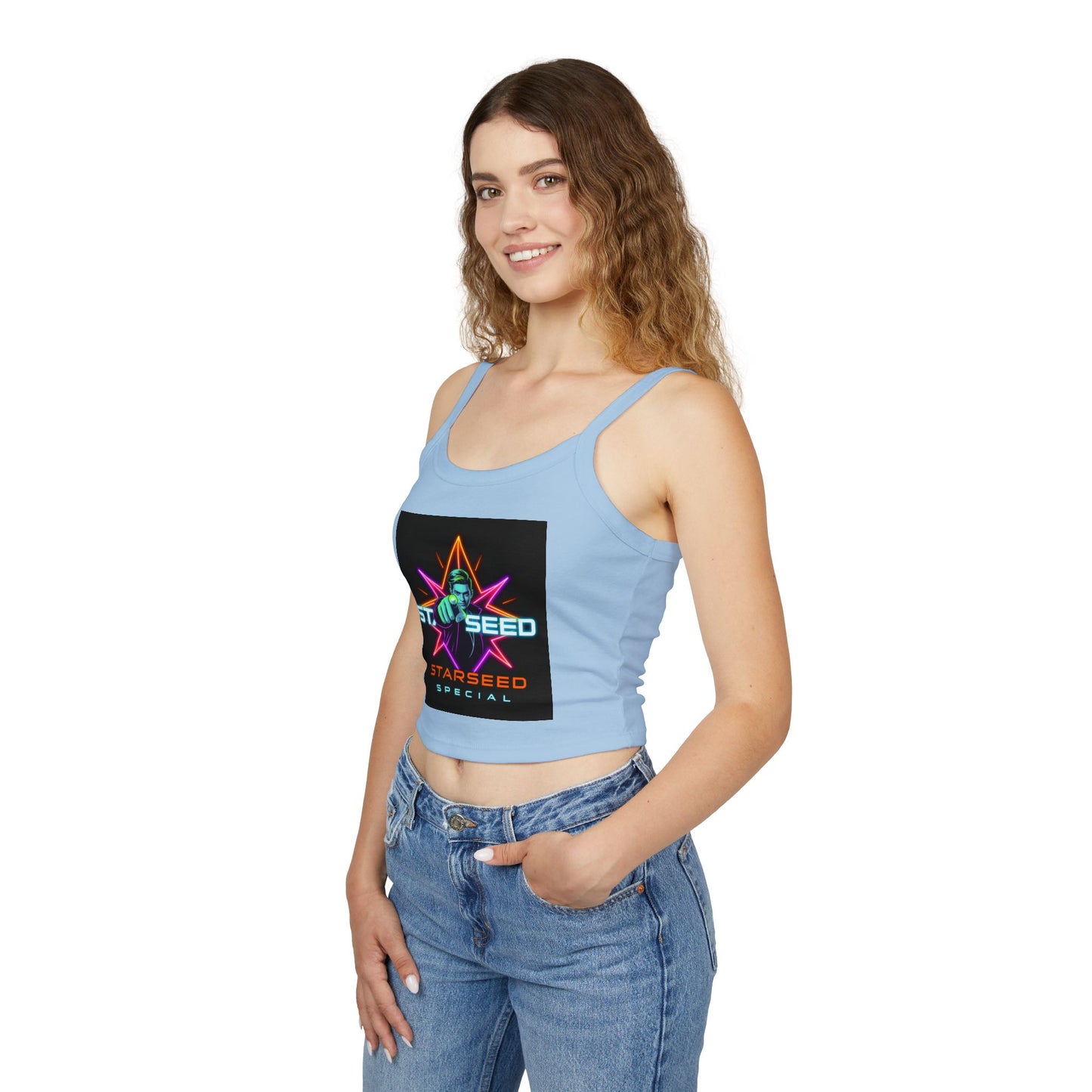 Starseed Graphic Tank Top, Women's Spaghetti Strap Top, Boho Style, Festival Attire, Summer Fashion, Gift for Her
