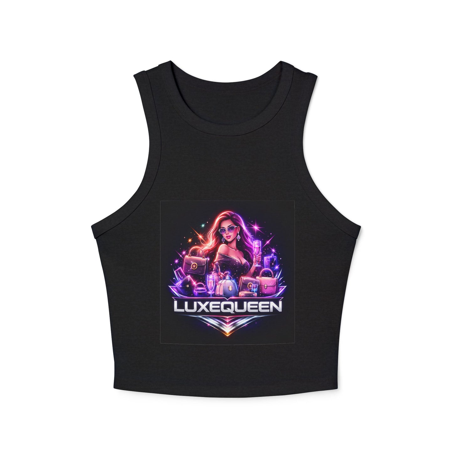 Women's Racer Tank — LuxeQueen "Spoiled Girl" Neon Graphic