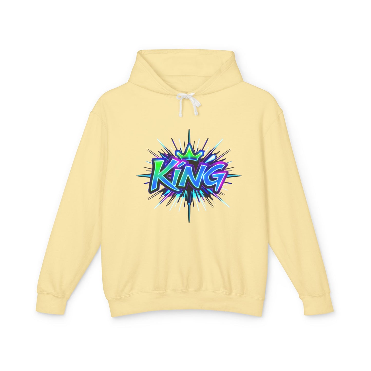 Colorful King Hoodie for Trendy Casual Wear, Unisex Lightweight Sweatshirt for Men & Women, Perfect Gift for Birthdays, Hip Hop Vibes, [...]
