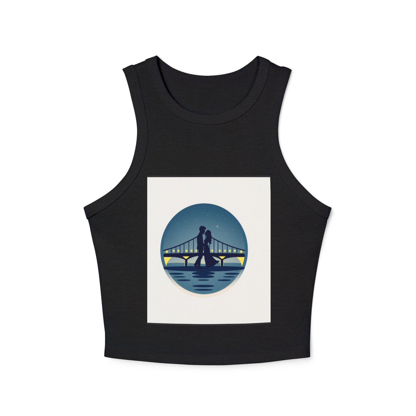 Cozy Women's Micro Rib Racer Tank Top with Bridge Design