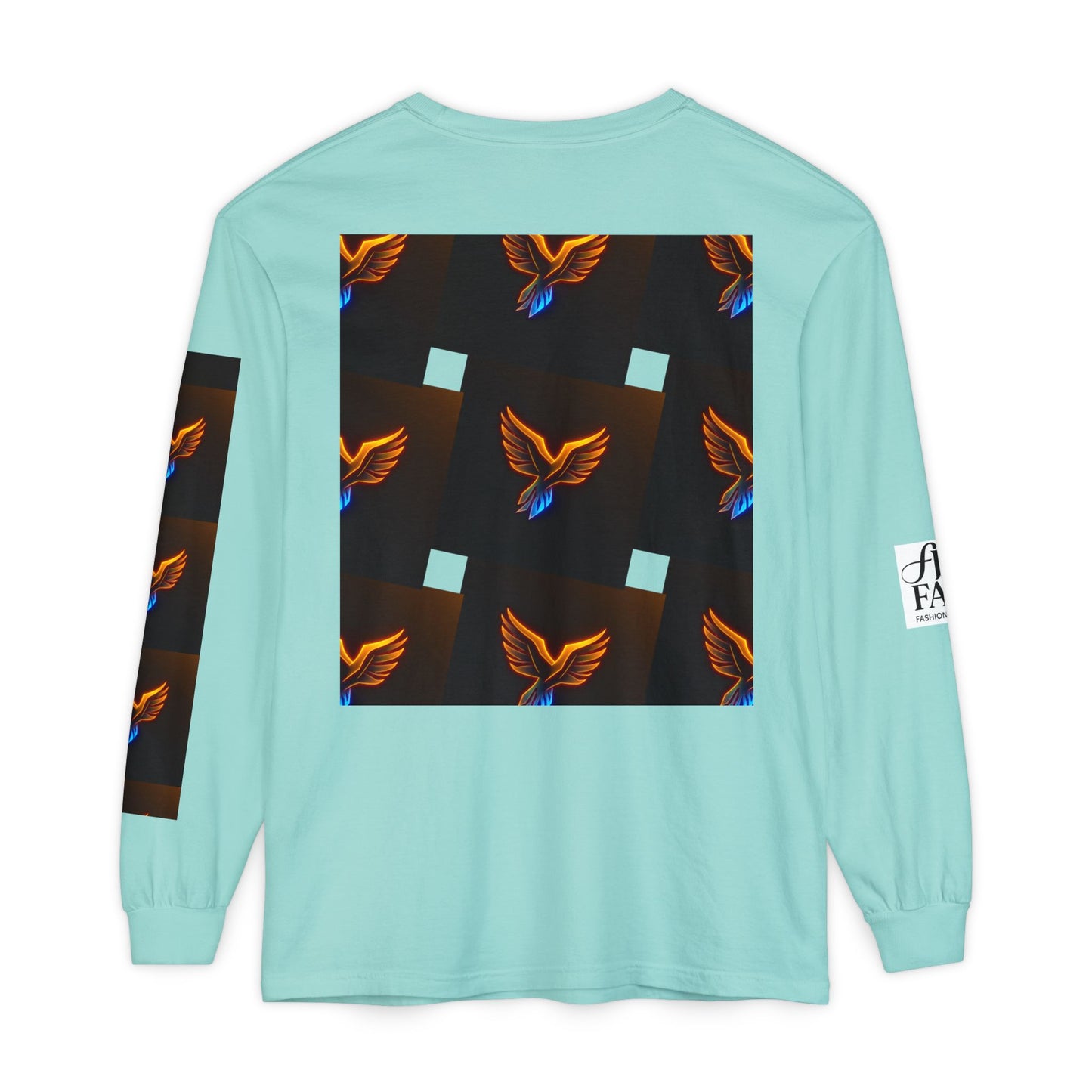 Vibrant Long Sleeve T-Shirt with Phoenix Design - Casual Wear for Bird Lovers, Gifts, Unique Fashion, Everyday Style, Unisex Apparel