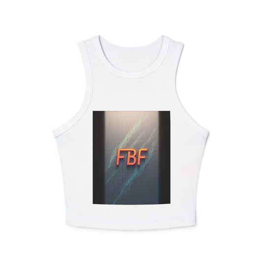 Stylish Women's Micro Rib Racer Tank Top - FBF, Italia, Casual Wear, Summer Outfits, Beach Ready, Drink Enthusiasts